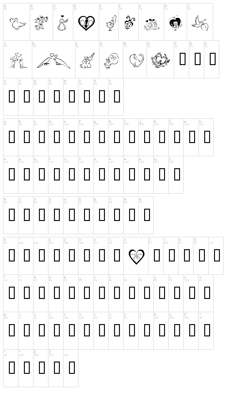 KR Valentines 2006 Three font map